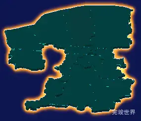 threejs郑州市荥阳市geoJson地图3d地图添加金色效果